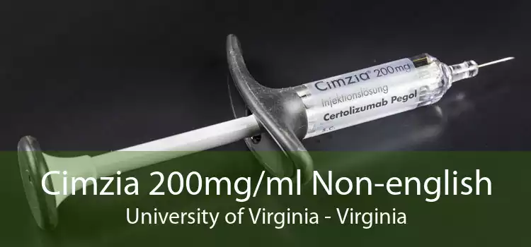Cimzia 200mg/ml Non-english University of Virginia - Virginia